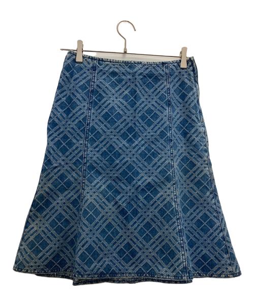 BURBERRY BLUE LABEL（バーバリーロンドンブルーレーベル）BURBERRY BLUE LABEL (バーバリーロンドンブルーレーベル) ノヴァチェックデニムスカート インディゴ サイズ:38の古着・服飾アイテム
