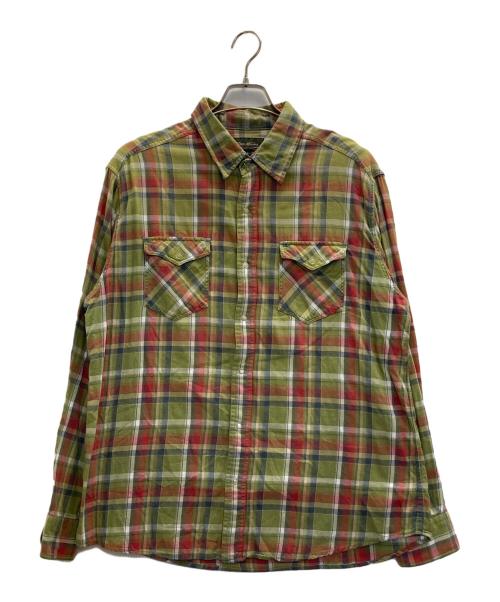 Eddie Bauer（エディーバウアー）Eddie Bauer (エディーバウアー) 00s snap button check shirts グリーン サイズ:Ｌの古着・服飾アイテム