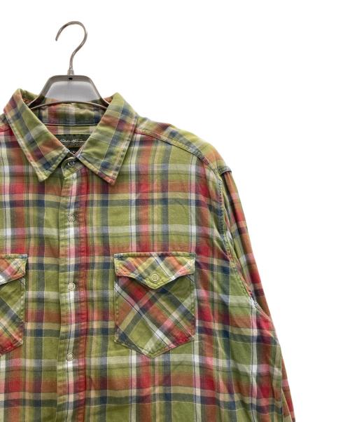 Eddie Bauer（エディーバウアー）Eddie Bauer (エディーバウアー) 00s snap button check shirts グリーン サイズ:Ｌの古着・服飾アイテム