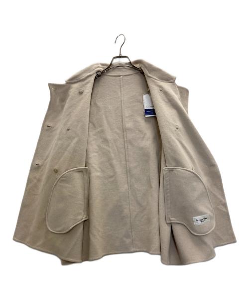 le.coeur blanc（ルクールブラン）le.coeur blanc (ルクールブラン) リバーオープンカラーミドルコート ベージュ サイズ:38 未使用品の古着・服飾アイテム
