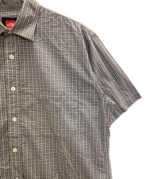 THE NORTH FACE（ザ ノース フェイス）THE NORTH FACE (ザ ノース フェイス) 半袖シャツ ベージュ×ネイビー サイズ:Ｌの古着・服飾アイテム