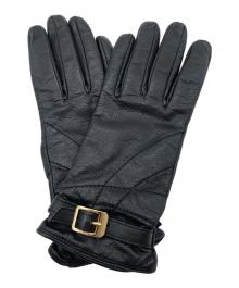 MaxMara（マックスマーラ）の古着「ウールライナーレザーグローブ」｜ブラック