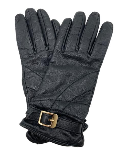 MaxMara（マックスマーラ）MaxMara (マックスマーラ) ウールライナーレザーグローブ ブラック サイズ:7 1/2の古着・服飾アイテム