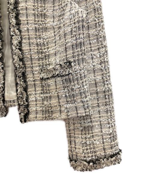 M'S GRACY（エムズグレイシー）M'S GRACY (エムズグレイシー) レースツイードジャケット ホワイト サイズ:38の古着・服飾アイテム