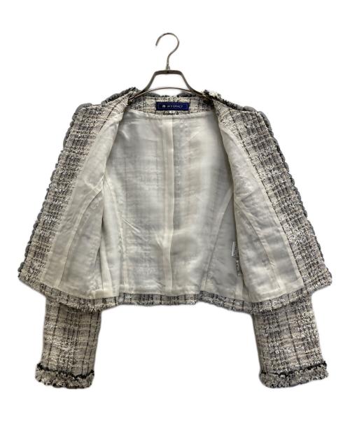 M'S GRACY（エムズグレイシー）M'S GRACY (エムズグレイシー) レースツイードジャケット ホワイト サイズ:38の古着・服飾アイテム