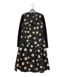 M'S GRACY（エムズグレイシー）の古着「フラワーモチーフワンピース」｜ブラック