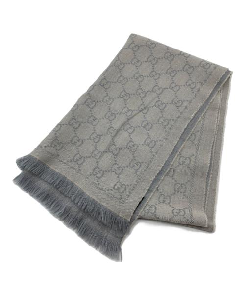 GUCCI（グッチ）GUCCI (グッチ) GGウール スカーフ グレーの古着・服飾アイテム
