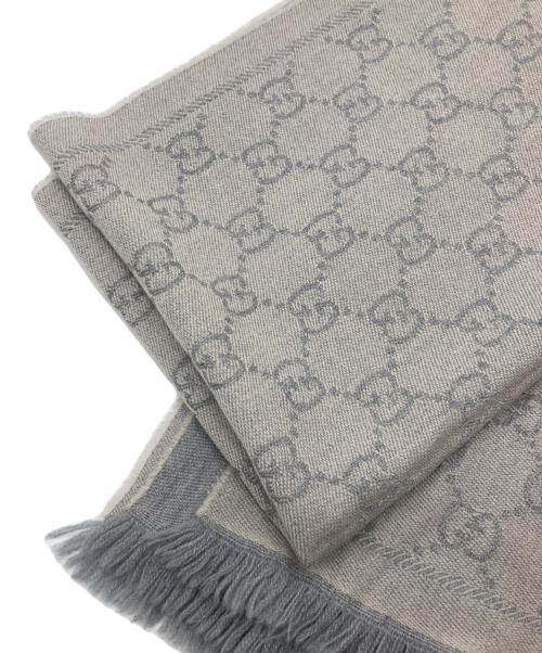 GUCCI（グッチ）GUCCI (グッチ) GGウール スカーフ グレーの古着・服飾アイテム