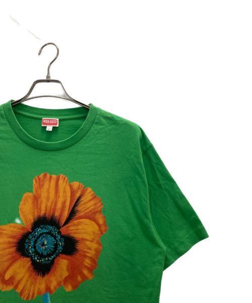KENZO（ケンゾー）KENZO (ケンゾー) フロントポピーフラワーTシャツ グリーン サイズ:Lの古着・服飾アイテム