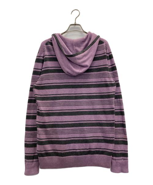 BURBERRY BLACK LABEL（バーバリーブラックレーベル）BURBERRY BLACK LABEL (バーバリーブラックレーベル) border cotton knit parka ピンク サイズ:3の古着・服飾アイテム