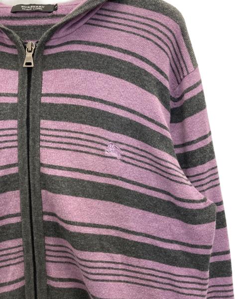 BURBERRY BLACK LABEL（バーバリーブラックレーベル）BURBERRY BLACK LABEL (バーバリーブラックレーベル) border cotton knit parka ピンク サイズ:3の古着・服飾アイテム