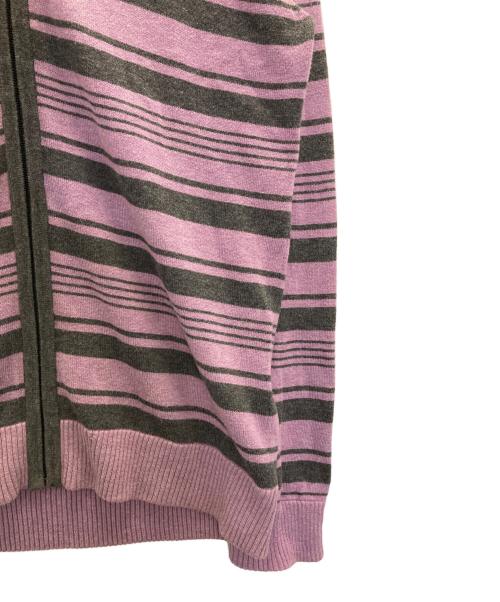 BURBERRY BLACK LABEL（バーバリーブラックレーベル）BURBERRY BLACK LABEL (バーバリーブラックレーベル) border cotton knit parka ピンク サイズ:3の古着・服飾アイテム