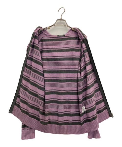 BURBERRY BLACK LABEL（バーバリーブラックレーベル）BURBERRY BLACK LABEL (バーバリーブラックレーベル) border cotton knit parka ピンク サイズ:3の古着・服飾アイテム