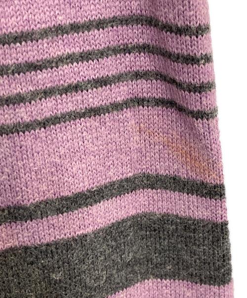 BURBERRY BLACK LABEL（バーバリーブラックレーベル）BURBERRY BLACK LABEL (バーバリーブラックレーベル) border cotton knit parka ピンク サイズ:3の古着・服飾アイテム