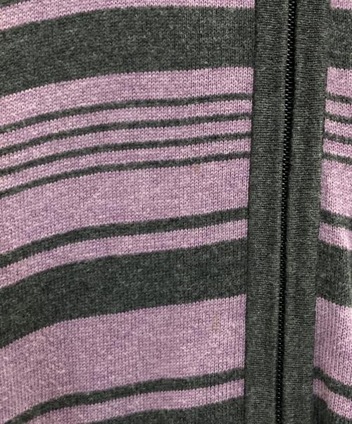 BURBERRY BLACK LABEL（バーバリーブラックレーベル）BURBERRY BLACK LABEL (バーバリーブラックレーベル) border cotton knit parka ピンク サイズ:3の古着・服飾アイテム