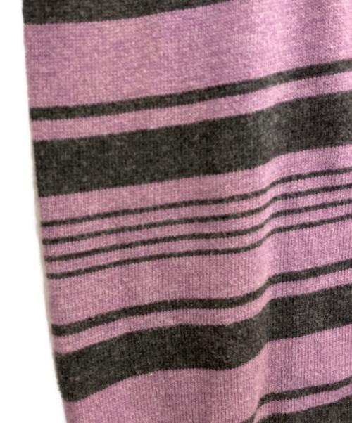 BURBERRY BLACK LABEL（バーバリーブラックレーベル）BURBERRY BLACK LABEL (バーバリーブラックレーベル) border cotton knit parka ピンク サイズ:3の古着・服飾アイテム