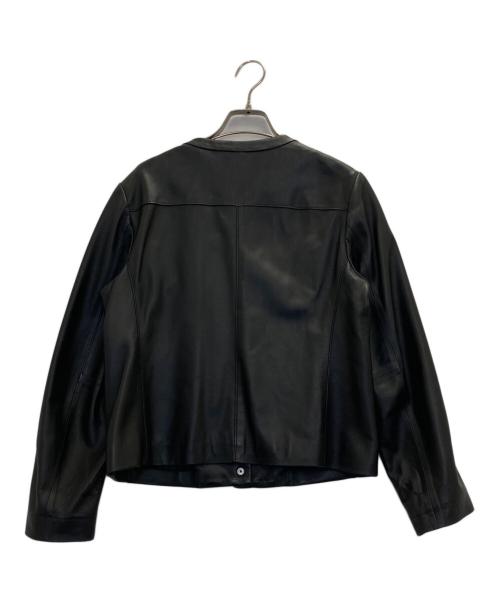23区（ニジュウサンク）23区 (ニジュウサンク) シープレザー ノーカラー レザージャケット ブラック サイズ:38の古着・服飾アイテム