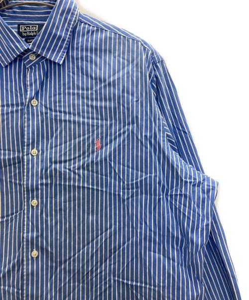 POLO RALPH LAUREN（ポロ・ラルフローレン）POLO RALPH LAUREN (ポロ・ラルフローレン) ストライプシャツ ブルー サイズ:XLの古着・服飾アイテム