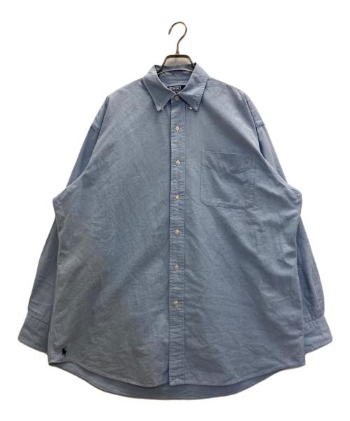 POLO RALPH LAUREN（ポロ・ラルフローレン）POLO RALPH LAUREN (ポロ・ラルフローレン) 裾ポニーボタンダウンシャツ ブルー サイズ:Ⅿの古着・服飾アイテム