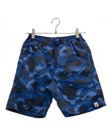 A BATHING APE（ア ベイシング エイプ）の古着「Camo Beach Short」｜ネイビー