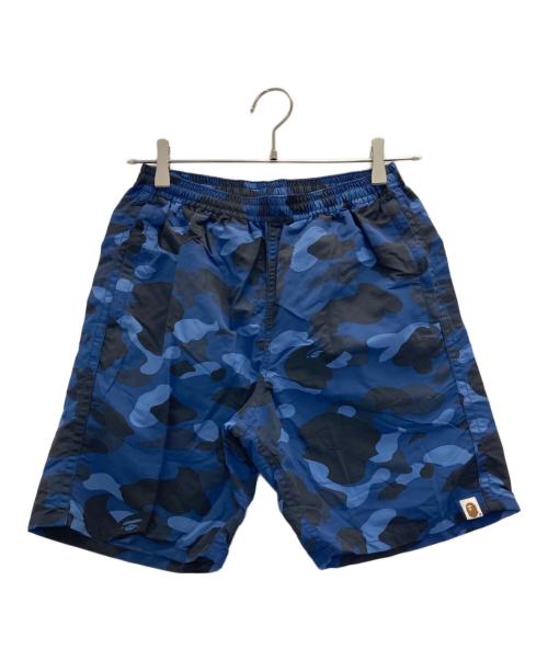 A BATHING APE（ア ベイシング エイプ）A BATHING APE (ア ベイシング エイプ) Camo Beach Short ネイビー サイズ:Sの古着・服飾アイテム