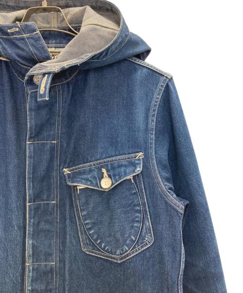 EIGHT G（エイトジー）EIGHT G (エイトジー) 本藍染め フード付きデニムジャケット インディゴ サイズ:Mの古着・服飾アイテム