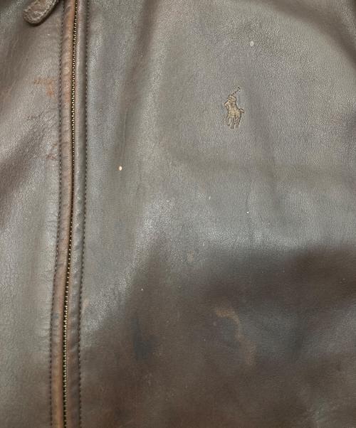 POLO RALPH LAUREN（ポロ・ラルフローレン）POLO RALPH LAUREN (ポロ・ラルフローレン) 90s leather swing top ブラウン サイズ:Ⅼの古着・服飾アイテム
