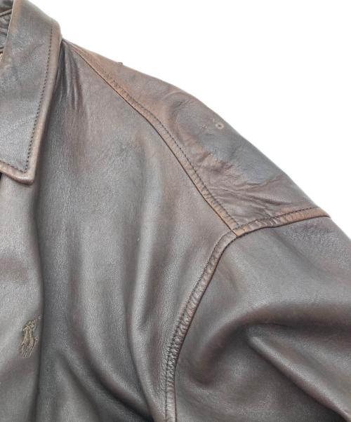 POLO RALPH LAUREN（ポロ・ラルフローレン）POLO RALPH LAUREN (ポロ・ラルフローレン) 90s leather swing top ブラウン サイズ:Ⅼの古着・服飾アイテム