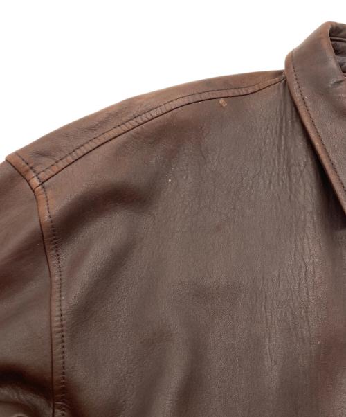 POLO RALPH LAUREN（ポロ・ラルフローレン）POLO RALPH LAUREN (ポロ・ラルフローレン) 90s leather swing top ブラウン サイズ:Ⅼの古着・服飾アイテム