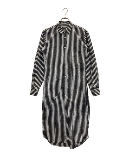 COMME des GARCONS HOMME PLUS（コムデギャルソンオムプリュス）COMME des GARCONS HOMME PLUS (コムデギャルソンオムプリュス) ストライプロングシャツ ネイビー サイズ:Sの古着・服飾アイテム