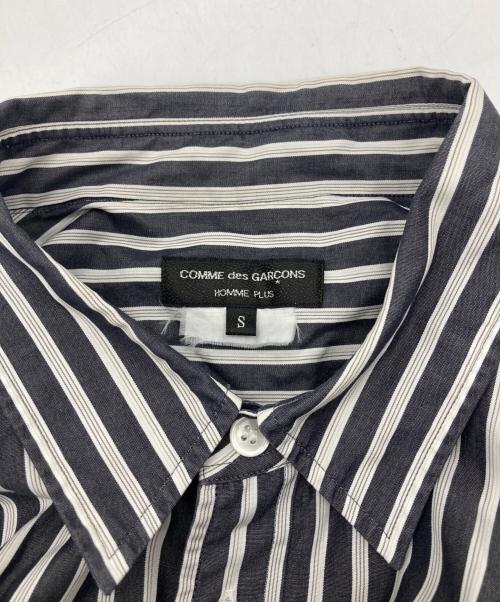 COMME des GARCONS HOMME PLUS（コムデギャルソンオムプリュス）COMME des GARCONS HOMME PLUS (コムデギャルソンオムプリュス) ストライプロングシャツ ネイビー サイズ:Sの古着・服飾アイテム
