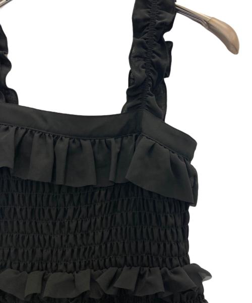 Snidel（スナイデル）Snidel (スナイデル) ショルダーリボンキャミワンピ ブラックの古着・服飾アイテム