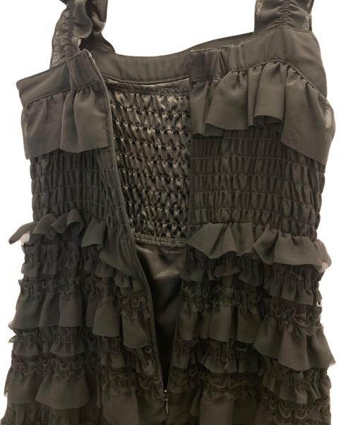 Snidel（スナイデル）Snidel (スナイデル) ショルダーリボンキャミワンピ ブラックの古着・服飾アイテム