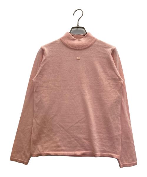 courreges（クレージュ）courreges (クレージュ) ハイネックロゴニット ピンク サイズ:表記無しの古着・服飾アイテム