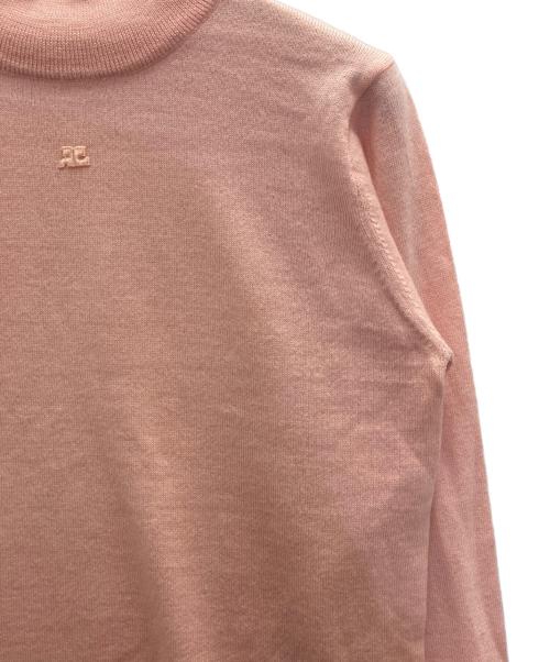 courreges（クレージュ）courreges (クレージュ) ハイネックロゴニット ピンク サイズ:表記無しの古着・服飾アイテム