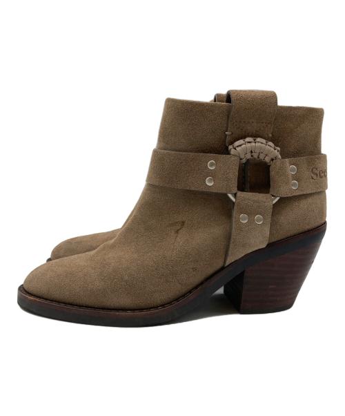 SEE BY CHLOE（シーバイクロエ）SEE BY CHLOE (シーバイクロエ) サイドリングスウェードブーツ ベージュ サイズ:23.5cmの古着・服飾アイテム