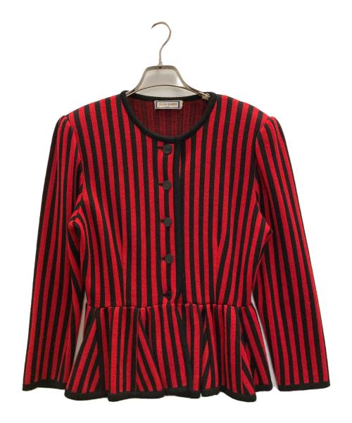 Yves Saint Laurent（イヴサンローラン）Yves Saint Laurent (イヴサンローラン) ウールストライプセットアップ レッド サイズ:Ⅿの古着・服飾アイテム