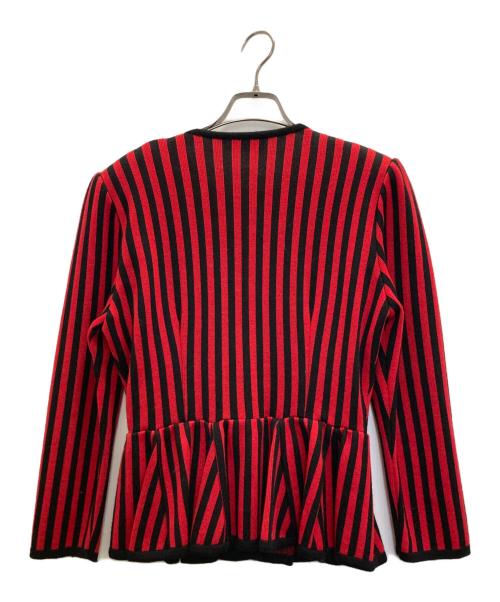 Yves Saint Laurent（イヴサンローラン）Yves Saint Laurent (イヴサンローラン) ウールストライプセットアップ レッド サイズ:Ⅿの古着・服飾アイテム
