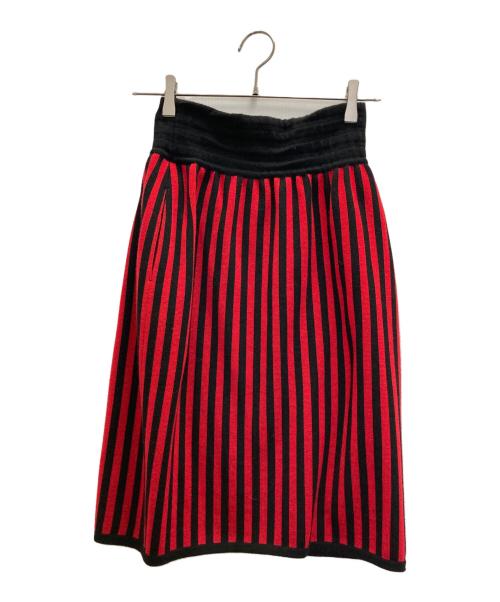 Yves Saint Laurent（イヴサンローラン）Yves Saint Laurent (イヴサンローラン) ウールストライプセットアップ レッド サイズ:Ⅿの古着・服飾アイテム