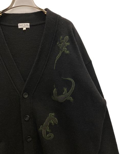 Paul Smith London（ポールスミスロンドン）Paul Smith London (ポールスミスロンドン) トカゲ刺繍カーディガン ブラック サイズ:Ⅼの古着・服飾アイテム