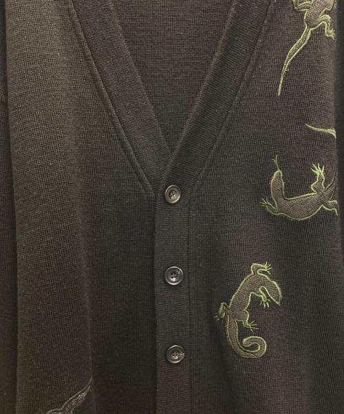 Paul Smith London（ポールスミスロンドン）Paul Smith London (ポールスミスロンドン) トカゲ刺繍カーディガン ブラック サイズ:Ⅼの古着・服飾アイテム