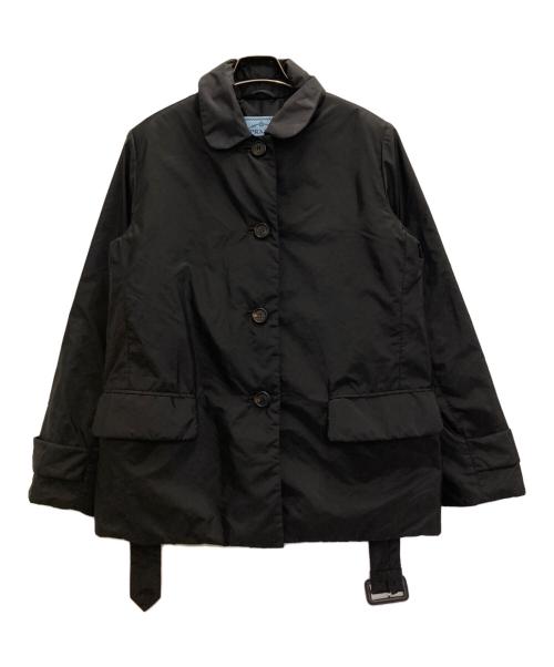 PRADA（プラダ）PRADA (プラダ) ベルト付中綿ナイロンジャケット ブラック サイズ:40の古着・服飾アイテム