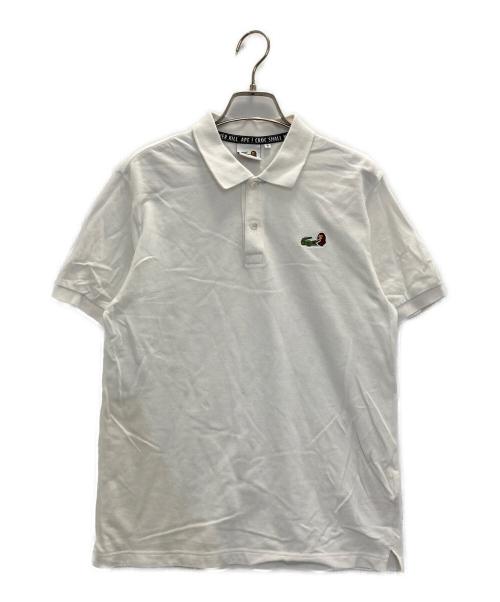 LACOSTE LIVE（ラコステライブ）LACOSTE LIVE (ラコステライブ) A BATHING APE (アベイシングエイプ) ポロシャツ ホワイト サイズ:3の古着・服飾アイテム