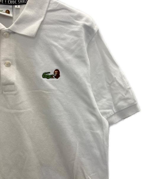 LACOSTE LIVE（ラコステライブ）LACOSTE LIVE (ラコステライブ) A BATHING APE (アベイシングエイプ) ポロシャツ ホワイト サイズ:3の古着・服飾アイテム