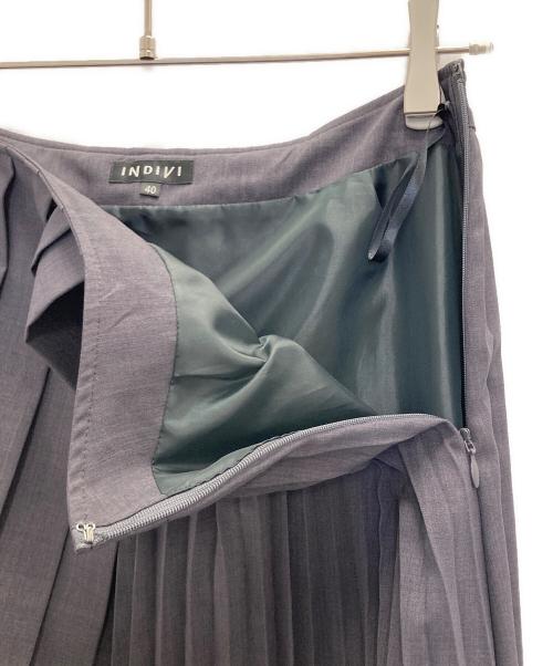 INDIVI（インディヴィ）INDIVI (インディヴィ) アコーディオンプリーツスカート グレー サイズ:SIZE40の古着・服飾アイテム