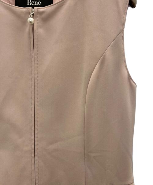 Rene（ルネ）Rene (ルネ) ギャザーノースリーブワンピース ピンク サイズ:36の古着・服飾アイテム