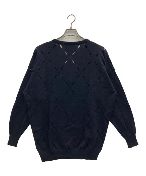 GIANNI VERSACE（ジャンニ・ヴェルサーチ）GIANNI VERSACE (ジャンニ・ヴェルサーチ) Vネックホールガーメントニット ネイビー サイズ:40の古着・服飾アイテム