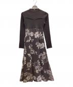 MERCURY DUOマーキュリーデュオ）の古着「フラワードッキングロングスリーブワンピース」｜グレー