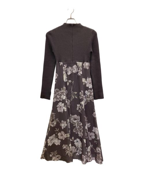 MERCURY DUO（マーキュリーデュオ）MERCURY DUO (マーキュリーデュオ) フラワードッキングロングスリーブワンピース グレー サイズ:SIZE Mの古着・服飾アイテム