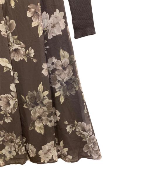 MERCURY DUO（マーキュリーデュオ）MERCURY DUO (マーキュリーデュオ) フラワードッキングロングスリーブワンピース グレー サイズ:SIZE Mの古着・服飾アイテム